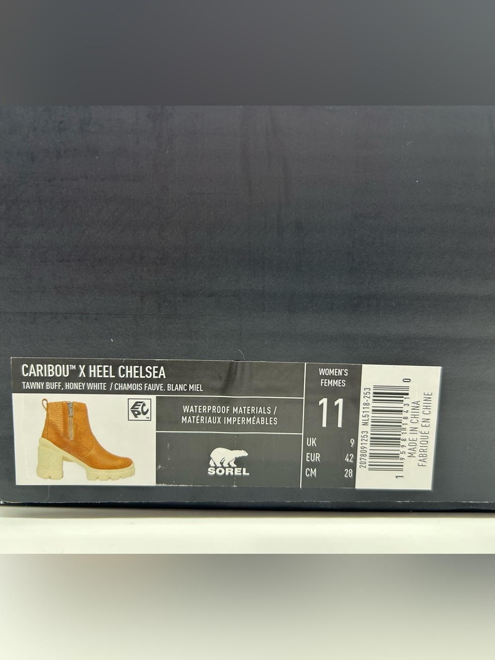 Sorel Caribou X Heel Chelsea Waterproof Ankle Boots Tawny Buff Size 11 NWB - Picture 12 of 13